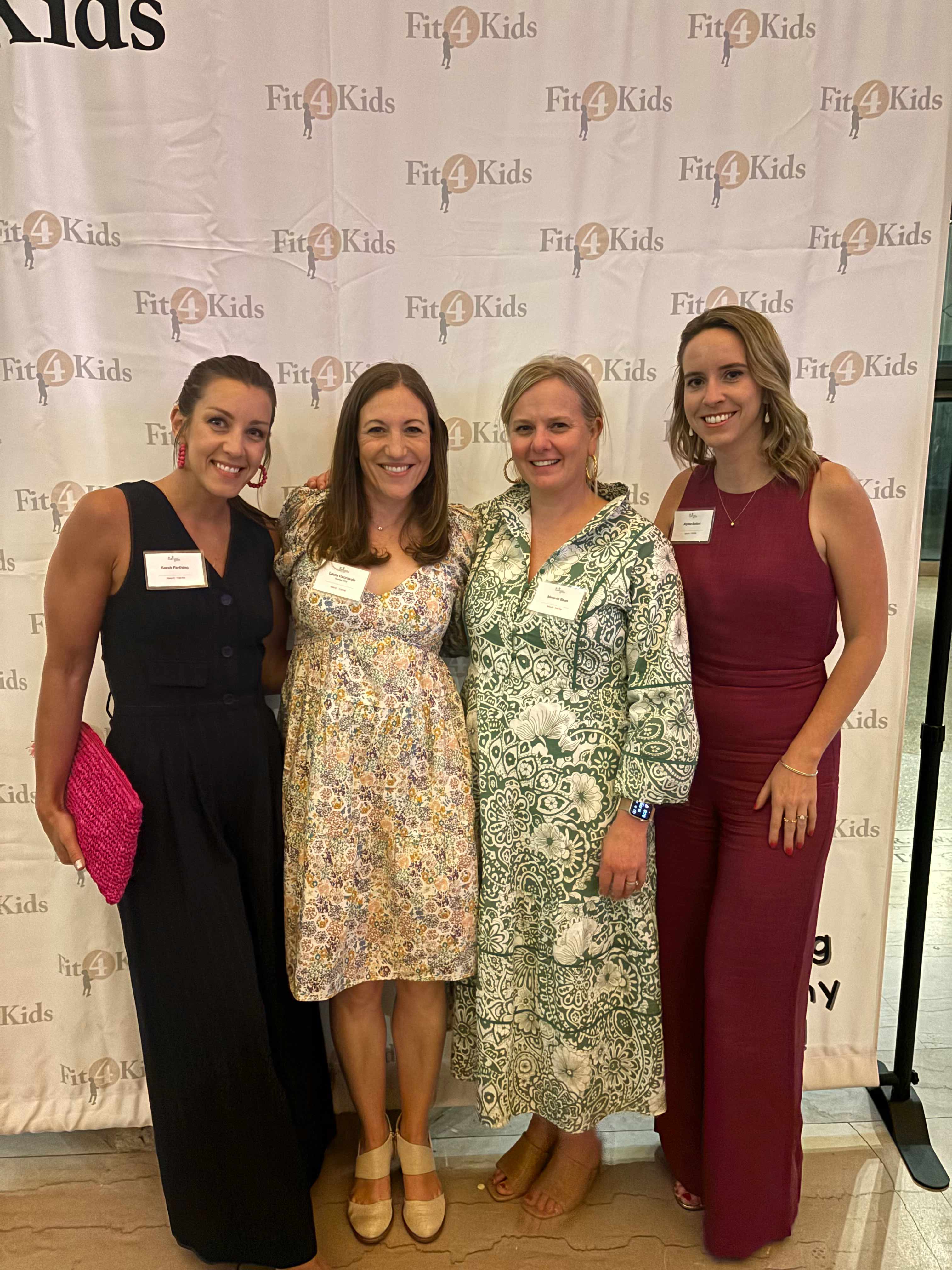 Photo of Sarah Farthing, Dr. Laura Caccavale, Dr. Melanie Bean and Dr. Alyssa Button at the Fit4Kids Meet and Greet.