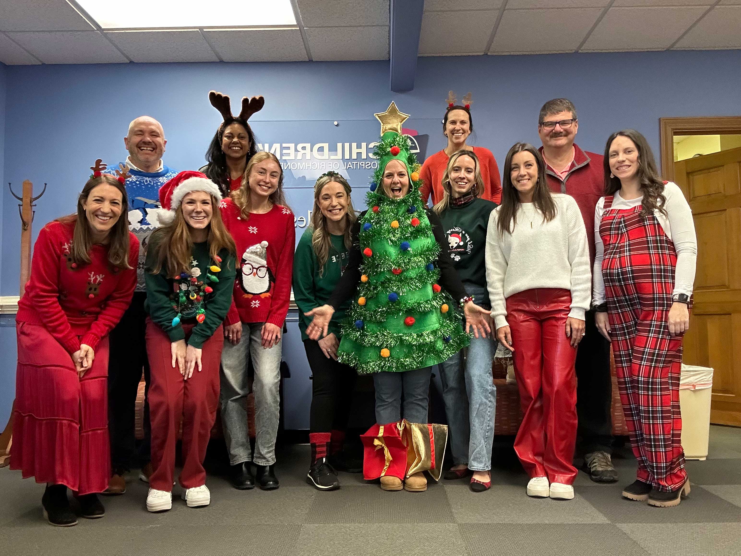 Photo of the entire Healthy Lifestyles Team at the holiday party.